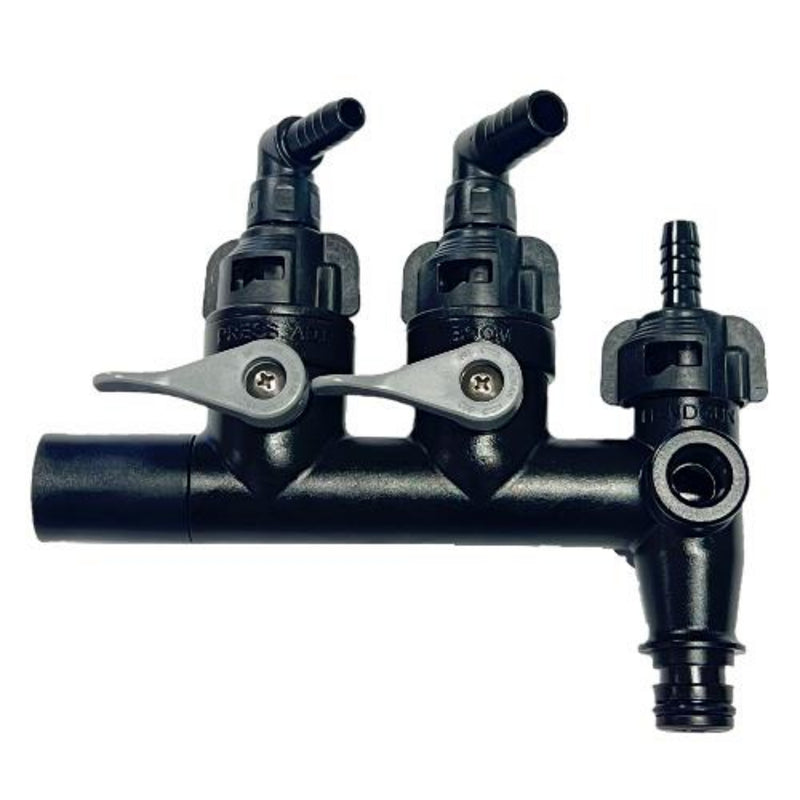 Ag Spray QC Manifold – 3/8″ Handgun, 1/2″ Elbow Boom (3/8" Bypass) - Graneer