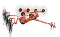 Befco HRC Ground Driven "V" Wheel Rake - Graneer