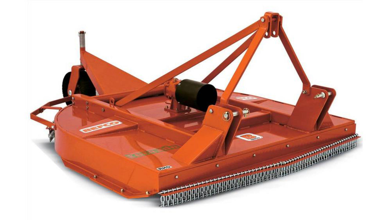 Heavy-duty field mower with 3-point hitch and safety chain guards