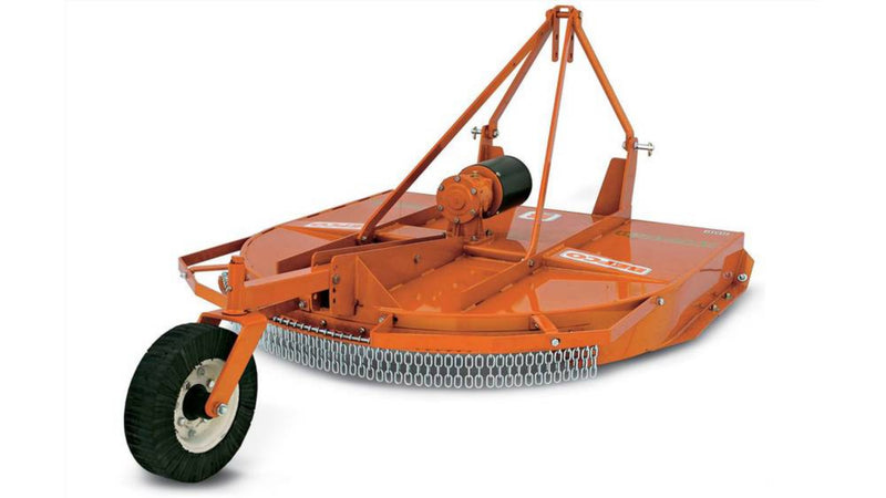 BEFCO RMD tractor rotary cutter with chain shields.